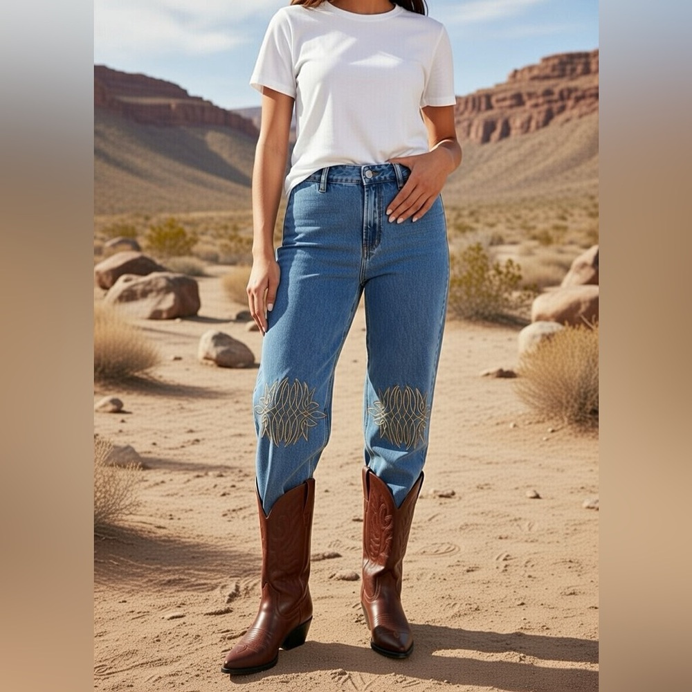 One Teaspoon Blue Embroidered Jeans
